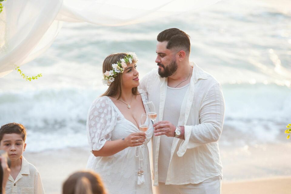 Renovaçao de votos na praia